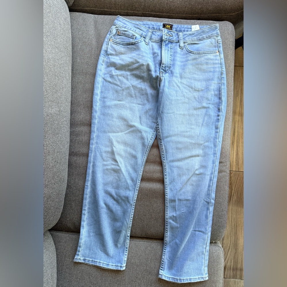 Lee light Blue Denim Jeans size 8P straight leg